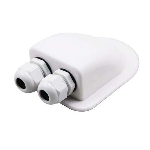 2 Gland White Cable Entry Cover (Lightweight ABS) - Unwind Designs