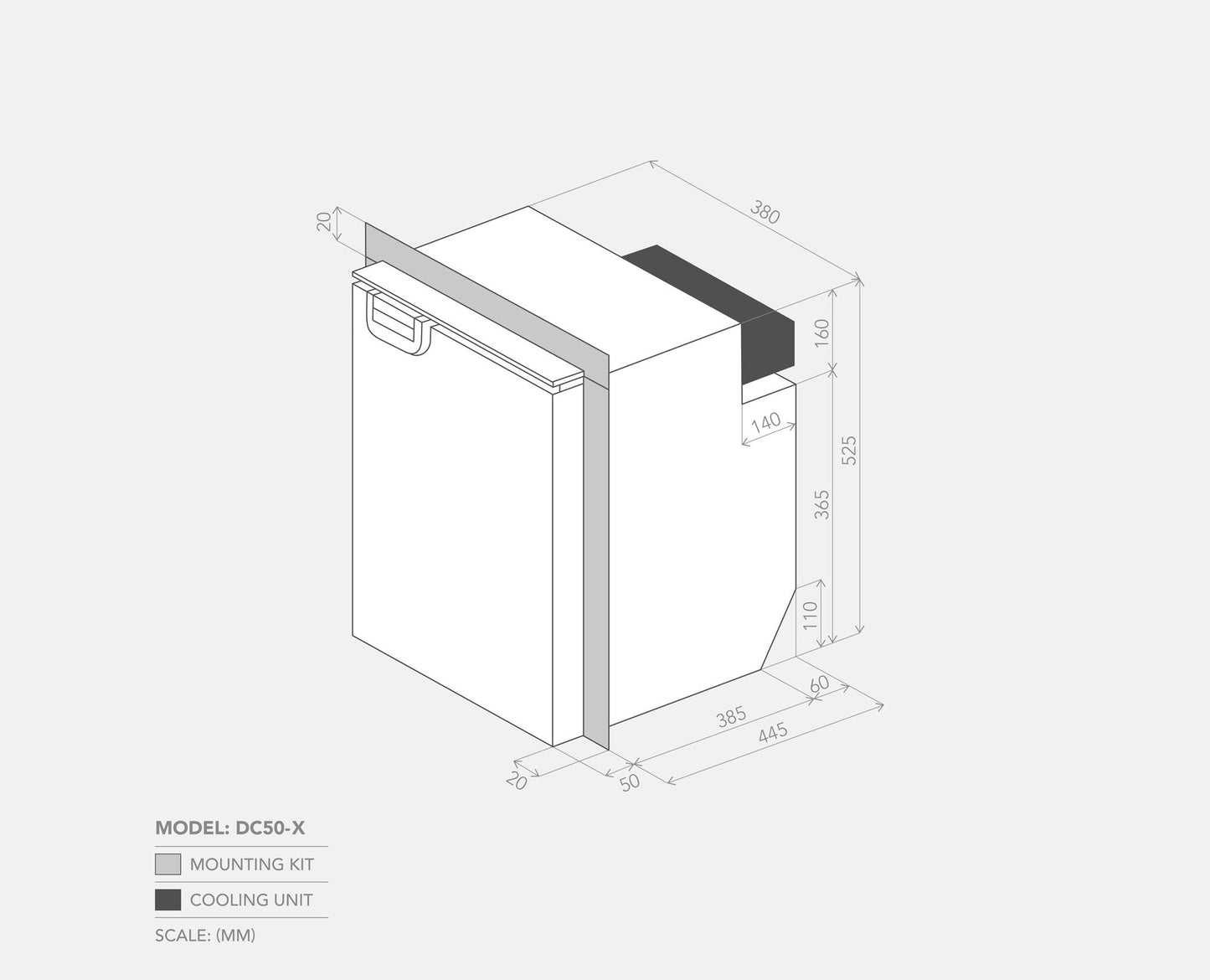 Bushman DC50-X - 50L Caravan Fridge 12V / 24V - Unwind Designs