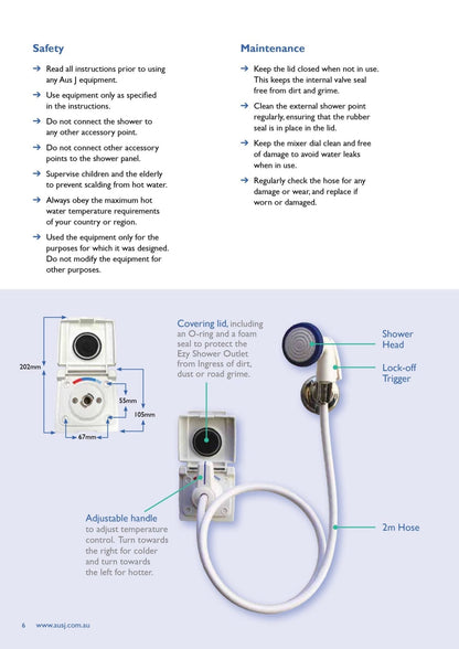 EZY RV Exterior Shower Outlet - Unwind Designs