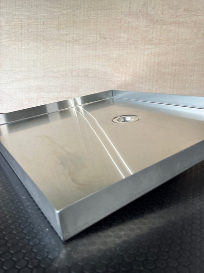 Stainless Steel Campervan Shower Tray - Unwind Designs